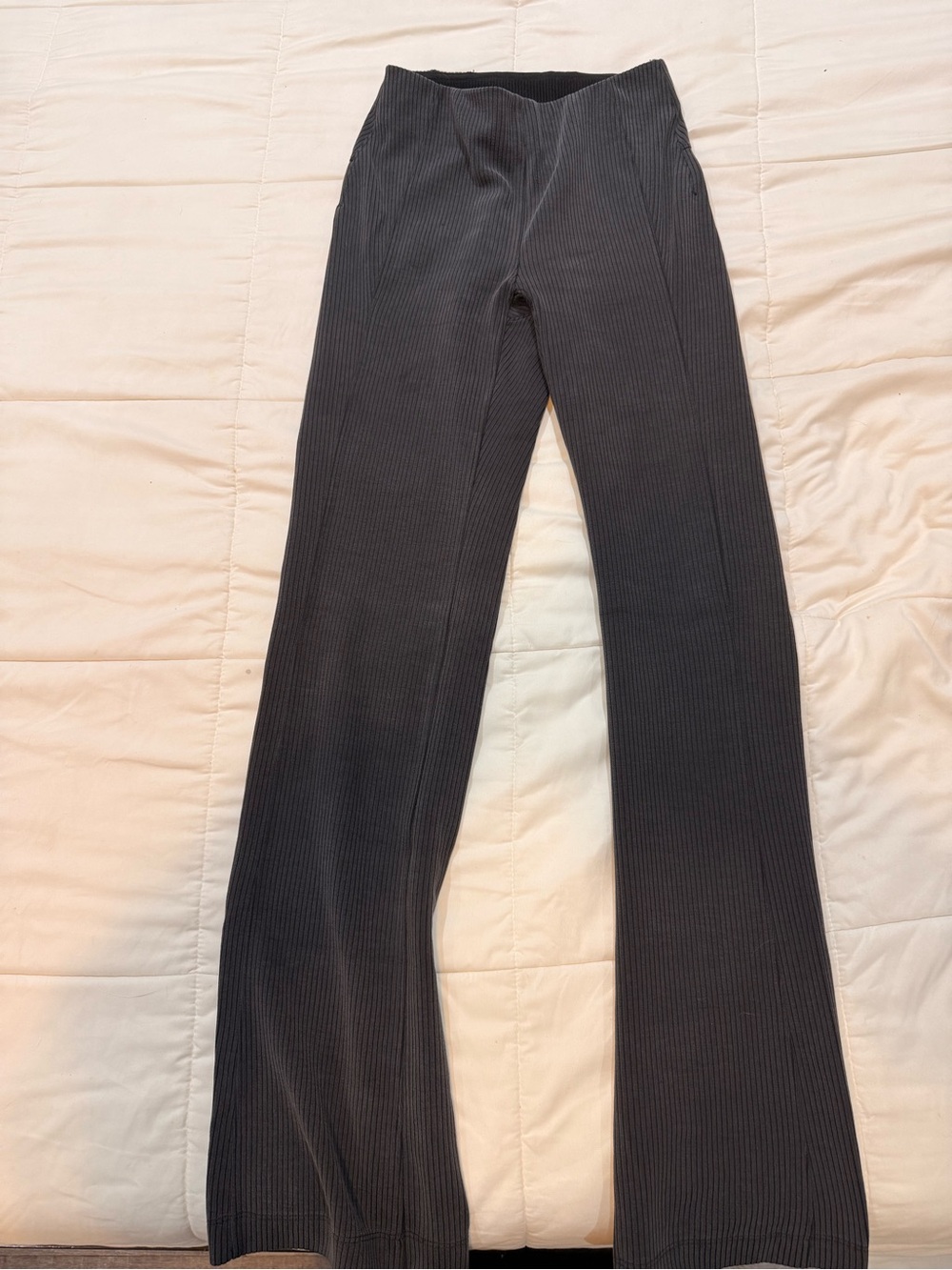 lululemon athletica Black Ribbed Flare Sweatpants